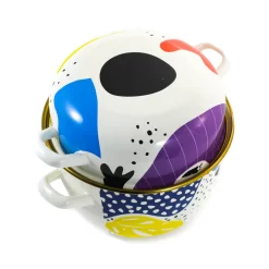 Abstract Enamel Mussel Pot 7 Abstract Enamel Mussel Pot -Kitchen Supplie Shop 0A2A9257