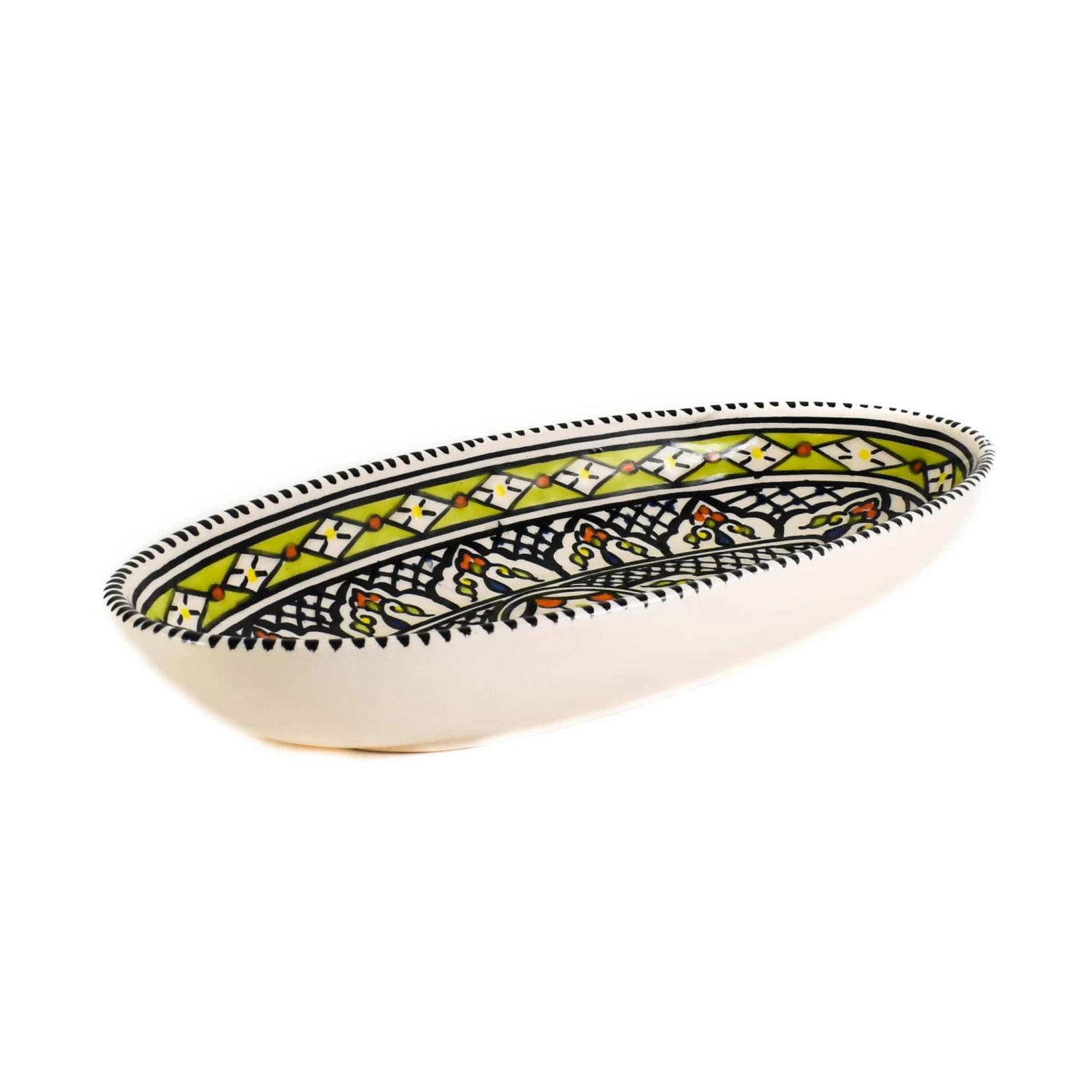 Azraq Patterned Oval Serving Dish 30cm 2 Azraq Patterned Oval Serving Dish 30cm - Image 2