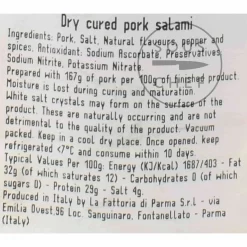 Kitchen Supplie Shop -Kitchen Supplie Shop FP0005 SalamiFelinoIGPRiserva290g Nutrition