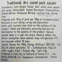 La Fattoria Di Parma Traditional Fioretto Salami, 340g 5 La Fattoria Di Parma Traditional Fioretto Salami, 340g -Kitchen Supplie Shop FP0008Ingredients