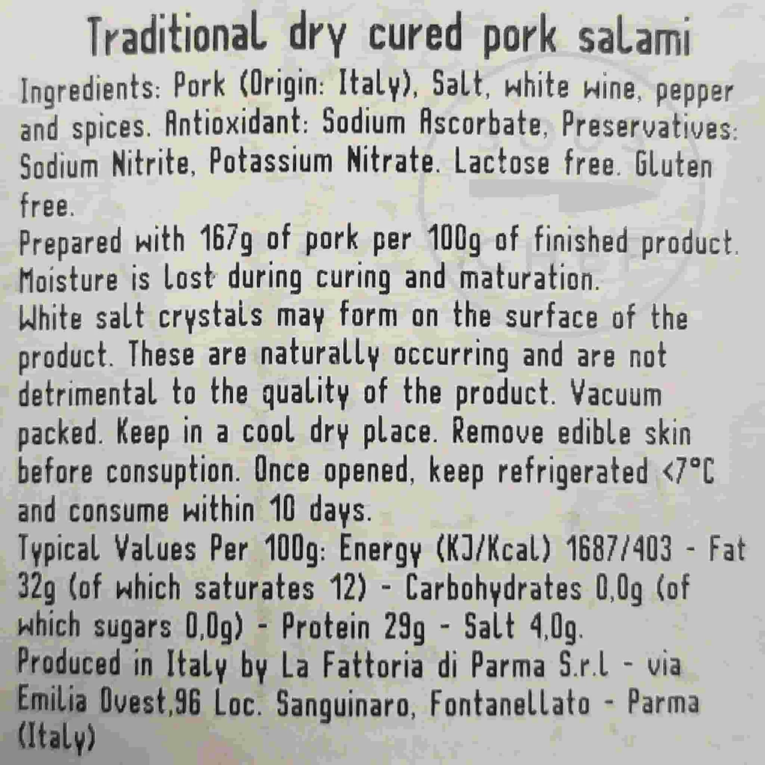 La Fattoria Di Parma Traditional Fioretto Salami, 340g 3 La Fattoria Di Parma Traditional Fioretto Salami, 340g - Image 3