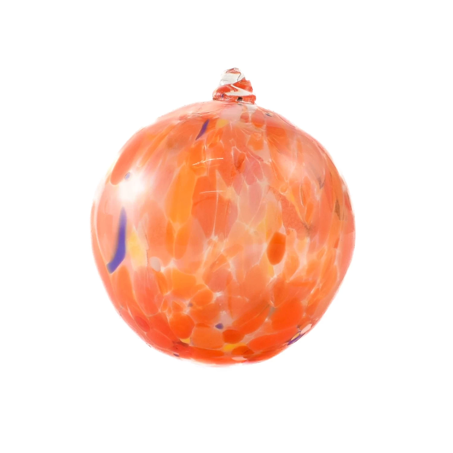 Murano Glass Decorative Sphere Ornament, Orange 2 Murano Glass Decorative Sphere Ornament, Orange - Image 2