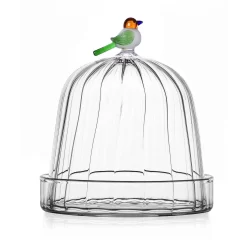 Ichendorf Milano Optic Bird Dish With Dome, 13x14cm