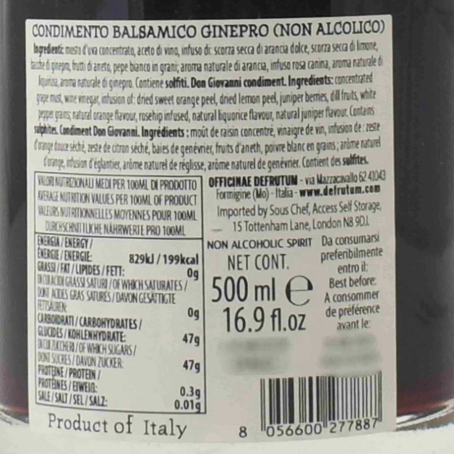 Leonardi Orange Balsamic Alcohol Free Gin, 500ml 2 Leonardi Orange Balsamic Alcohol Free Gin, 500ml - Image 2