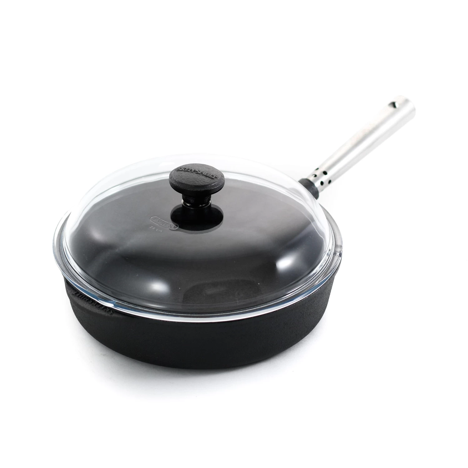 Skeppshult Professional Cast Iron & Stainless Steel Saute Pan With Glass Lid 25cm 1 Skeppshult Professional Cast Iron & Stainless Steel Saute Pan With Glass Lid 25cm
