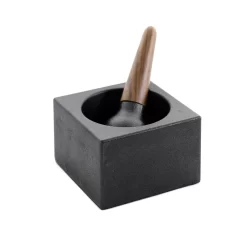 Skeppshult Contemporary Cast Iron & Walnut Pestle & Mortar
