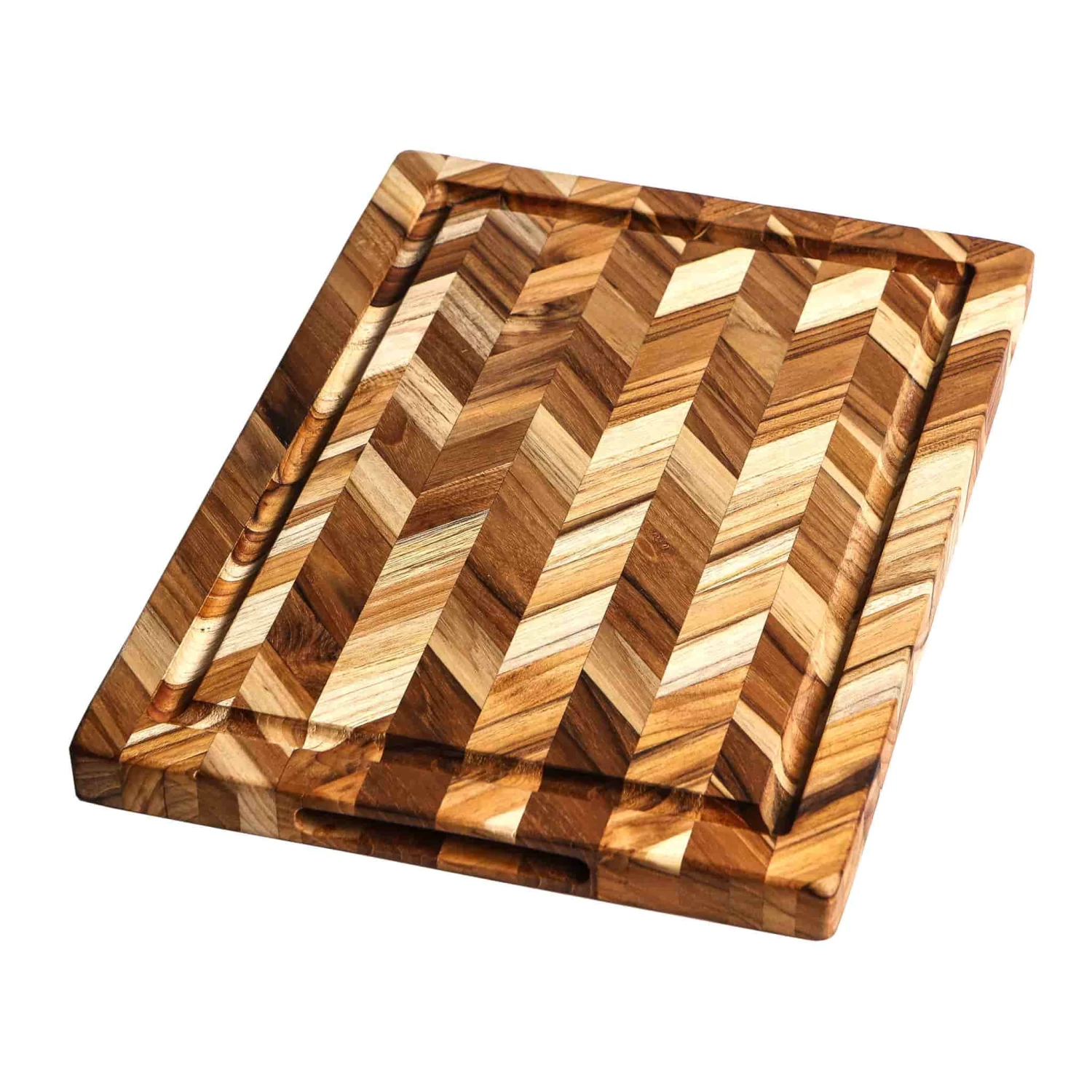 Teakhaus Herringbone Cutting Board Medium Thickness, Large 1 Teakhaus Herringbone Cutting Board Medium Thickness, Large