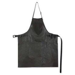 Dutchdeluxes Leather BBQ Apron In Vintage Grey