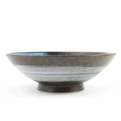 Blue-Black Glaze Bowl -Kitchen Supplie Shop stoneware bowl blue and gold 24cm side2